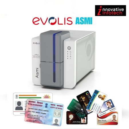 Evolis Asmi PVC Smart Id Card Thermal Printer in best price Hi Tech Authorized partner (Aadhar Card Printer)