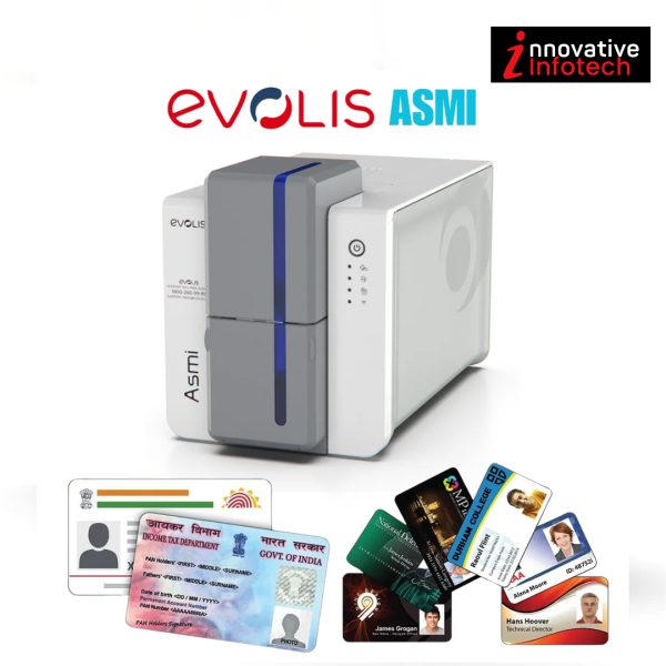 Evolis Asmi PVC Smart Id Card Thermal Printer in best price Hi Tech Authorized partner (Aadhar Card Printer)