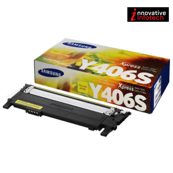 Samsung CLT Y406S Yellow Toner Cartridge For Samsung CLP 360,365,365W, Xpress C410W, CLX3300, 3305, 3305W Xpress C460W, C460FW